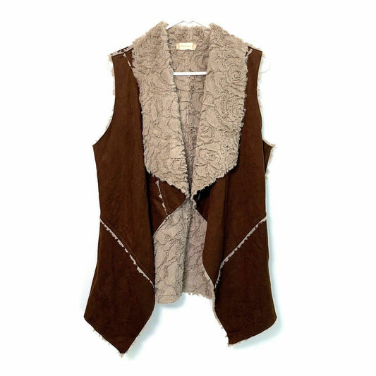 Altar’d State Womens Size L Brown Lined Vest Faux Fur Suede -  | Buy at Parsimony Shoppes