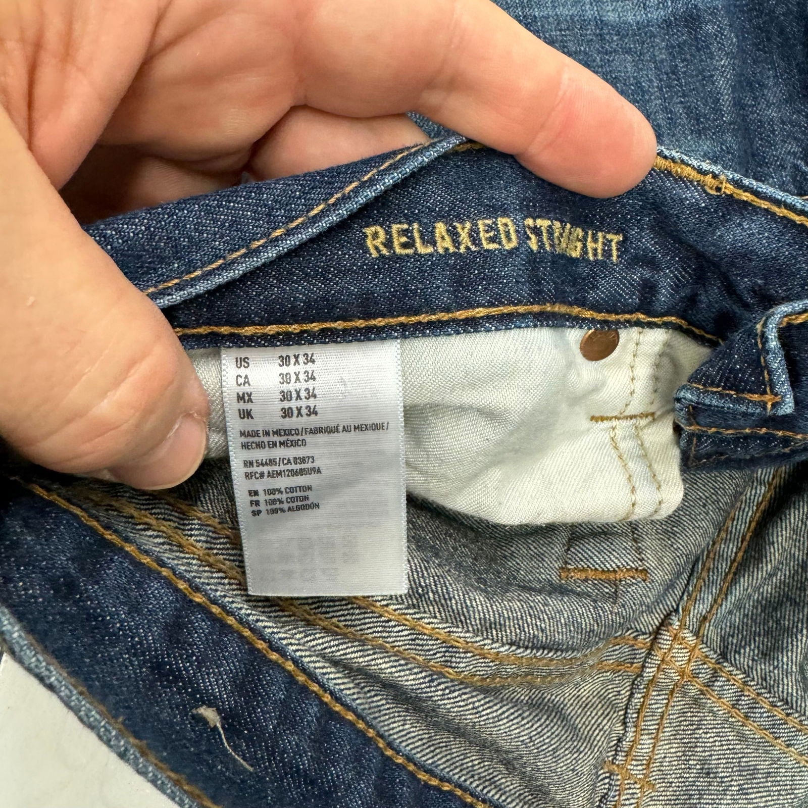 American Eagle Outfitters | Mens Relaxed Straight Denim Jeans | Color: Blue | Size: 30x34 -  | Buy at Parsimony Shoppes