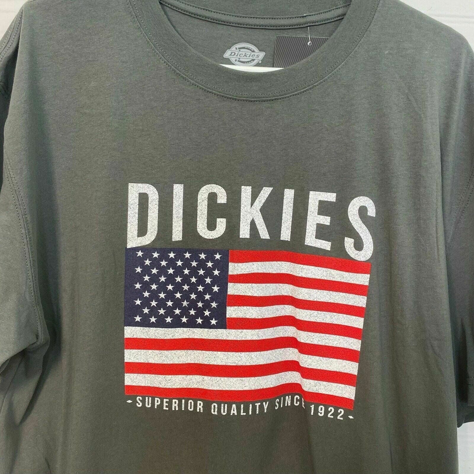 American Flag Dickies Mens Gray T-Shirt - Patriotic Design - Comfortable and Stylish -  | Buy at Parsimony Shoppes