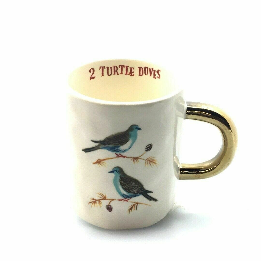Angela Stachling Booville Magenta 2 Turtle Doves Coffee Cup Mug Gold Tone Handle -  | Buy at Parsimony Shoppes