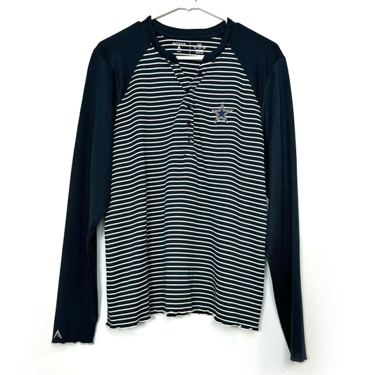 Antigua | Dallas Cowboys Striped Henley Shirt L/s | Blue/White | Size: 2XL | EUC -  | Buy at Parsimony Shoppes