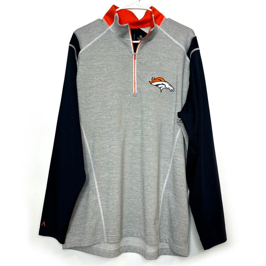 Antigua | Denver Broncos | 1/4 Zip Golf Pullover | Color: Orange/Gray | Size: XL -  | Buy at Parsimony Shoppes