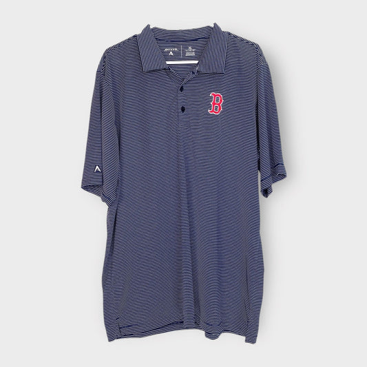 Antigua Red Sox Polo Shirt | Size XL | Navy/White Striped | 100% Polyester | EUC -  | Buy at Parsimony Shoppes