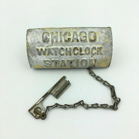 Antique Chicago Watchclock Station Security Cast Iron Box Clock Key Rare ! -  | Buy at Parsimony Shoppes