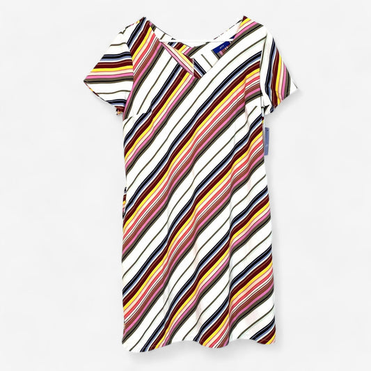 Apt. 9 Women's Multicolor Striped Short Sleeve Dress with Pockets - Size M