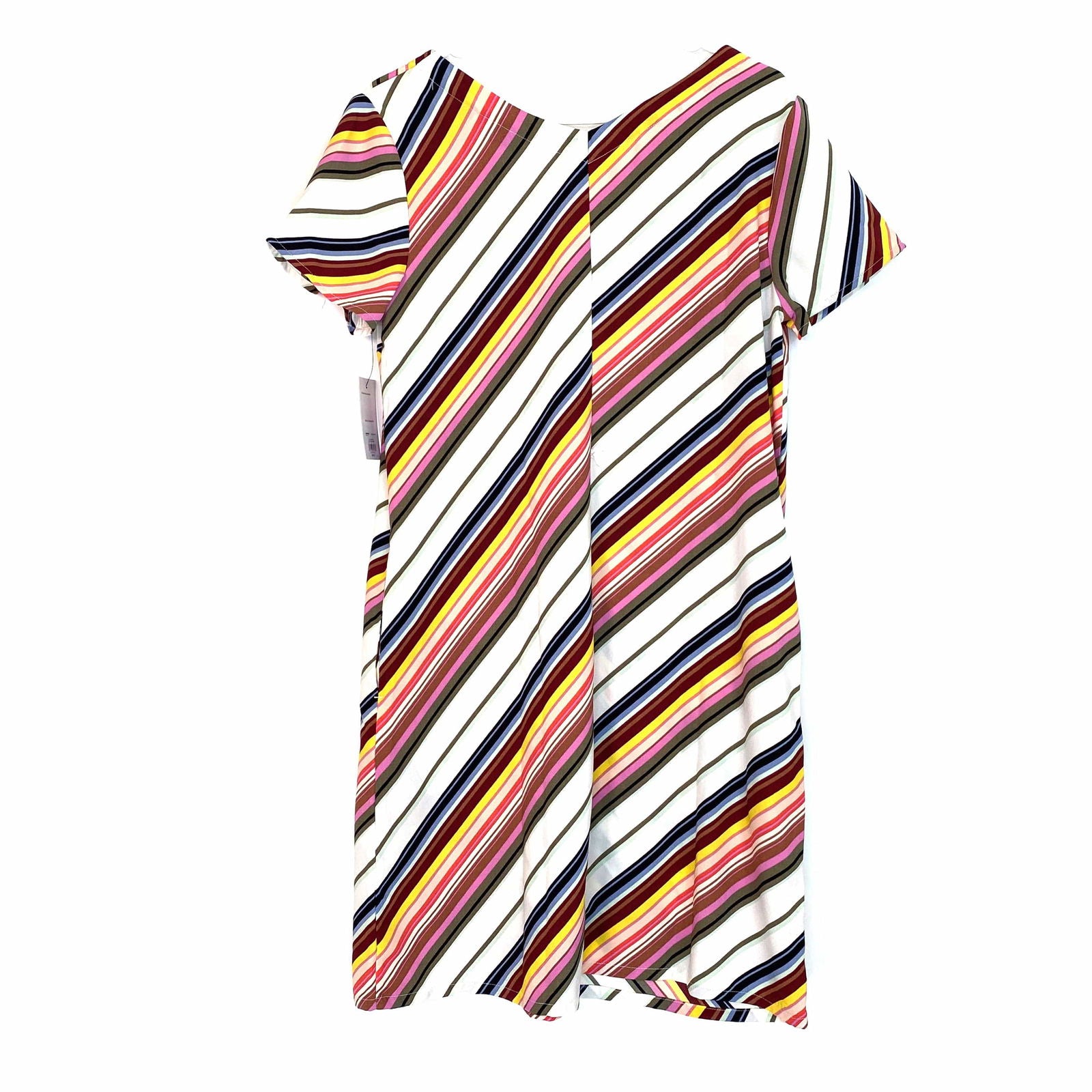 Apt 9 Women Size M Dress Multicolor Striped Functional Pockets S s Parsimony Shoppes