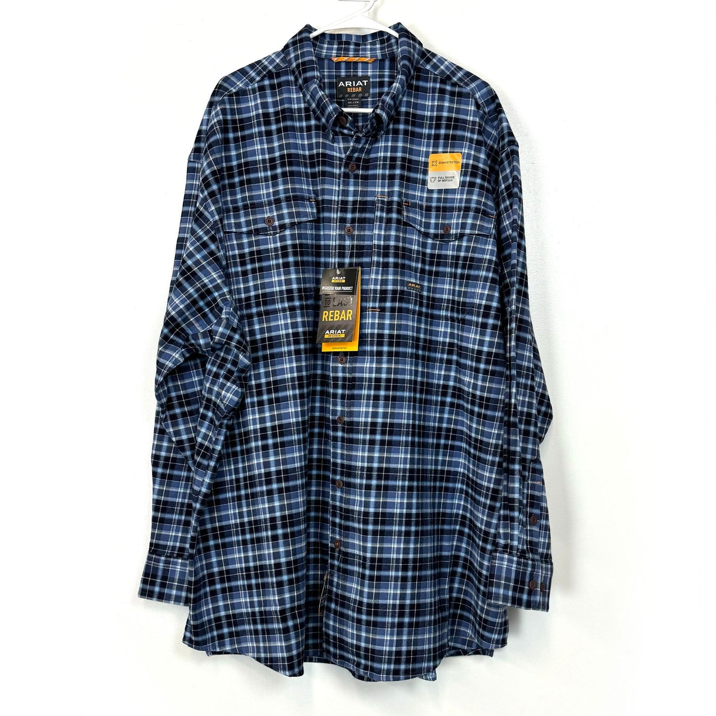 Ariat Rebar | Plaid Flannel Durastretch LS Work Shirt | Color: Blue | Size: 3XL | NWT -  | Buy at Parsimony Shoppes