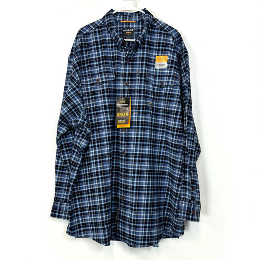 Ariat Rebar | Plaid Flannel Durastretch LS Work Shirt | Color: Blue | Size: 3XL | NWT -  | Buy at Parsimony Shoppes
