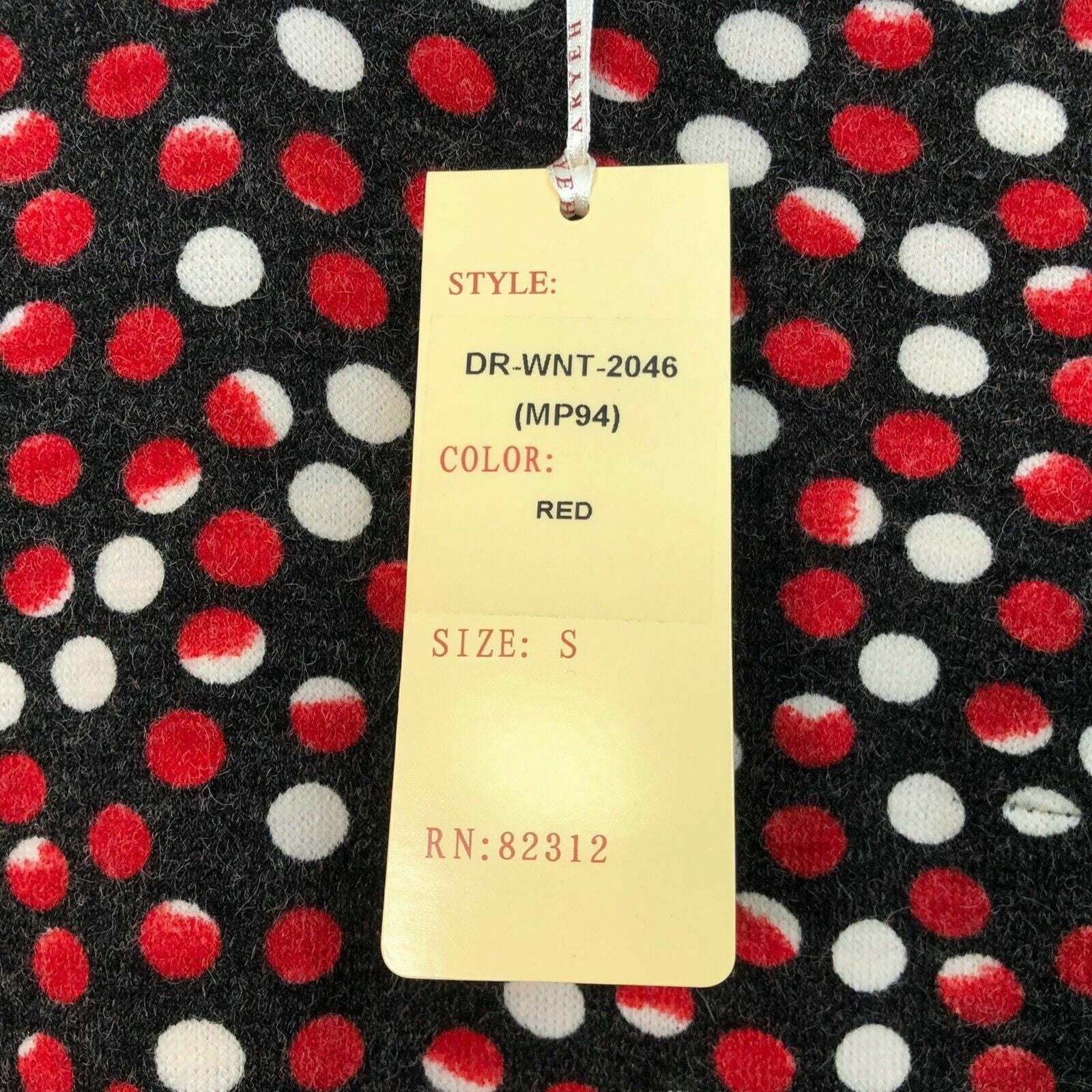 Aryeh Womens Size S Sweater Dress Black Raglan Sleeves Red White Dot Pattern -  | Buy at Parsimony Shoppes