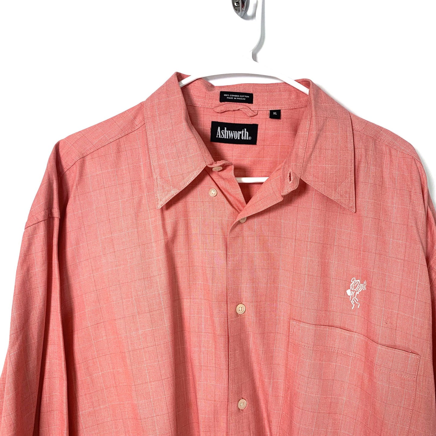 Ashworth Golf Mens XL Pink Check Dress Shirt Button Up Long Sleeve -  | Buy at Parsimony Shoppes
