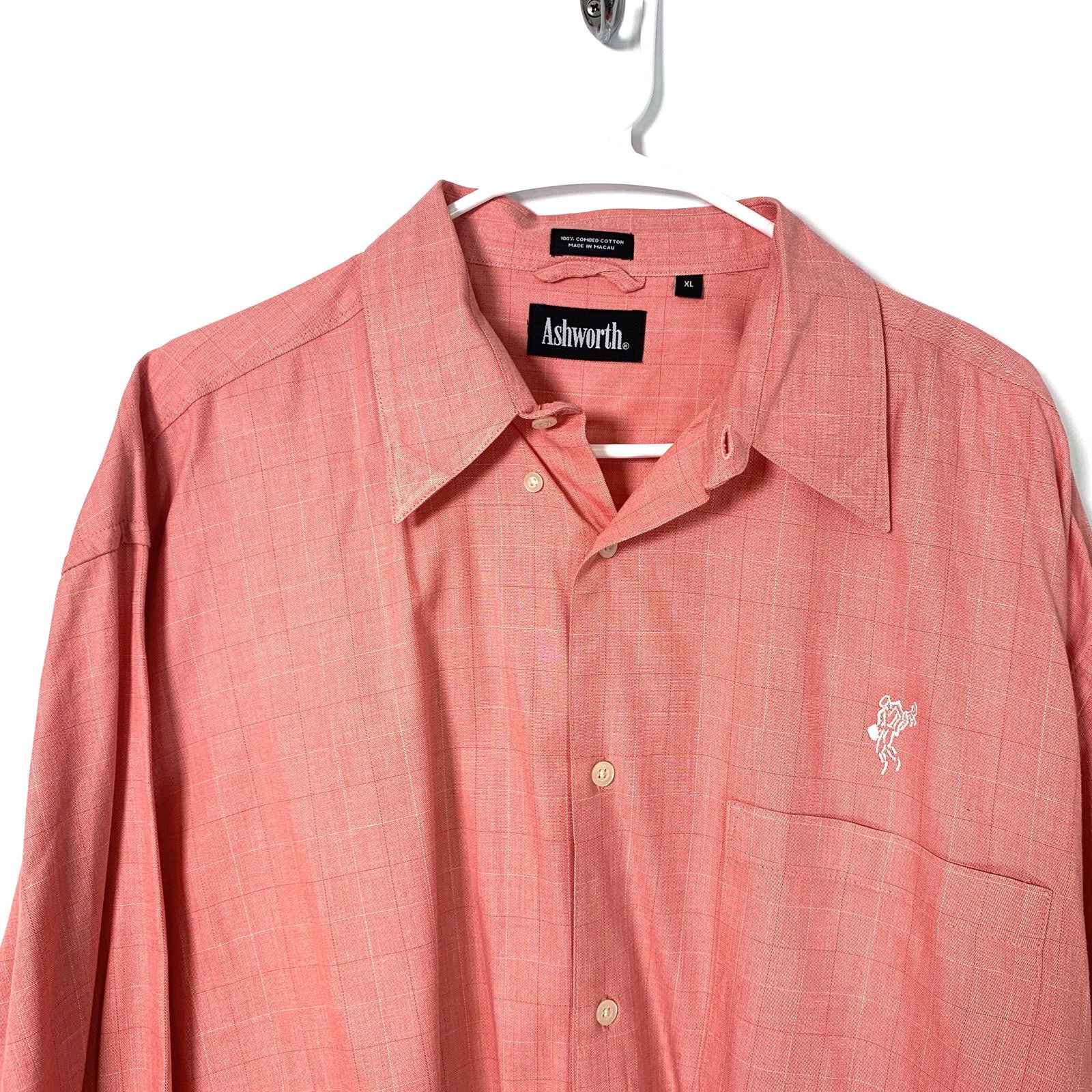 Ashworth Golf Mens XL Pink Check Dress Shirt Button Up Long Sleeve -  | Buy at Parsimony Shoppes