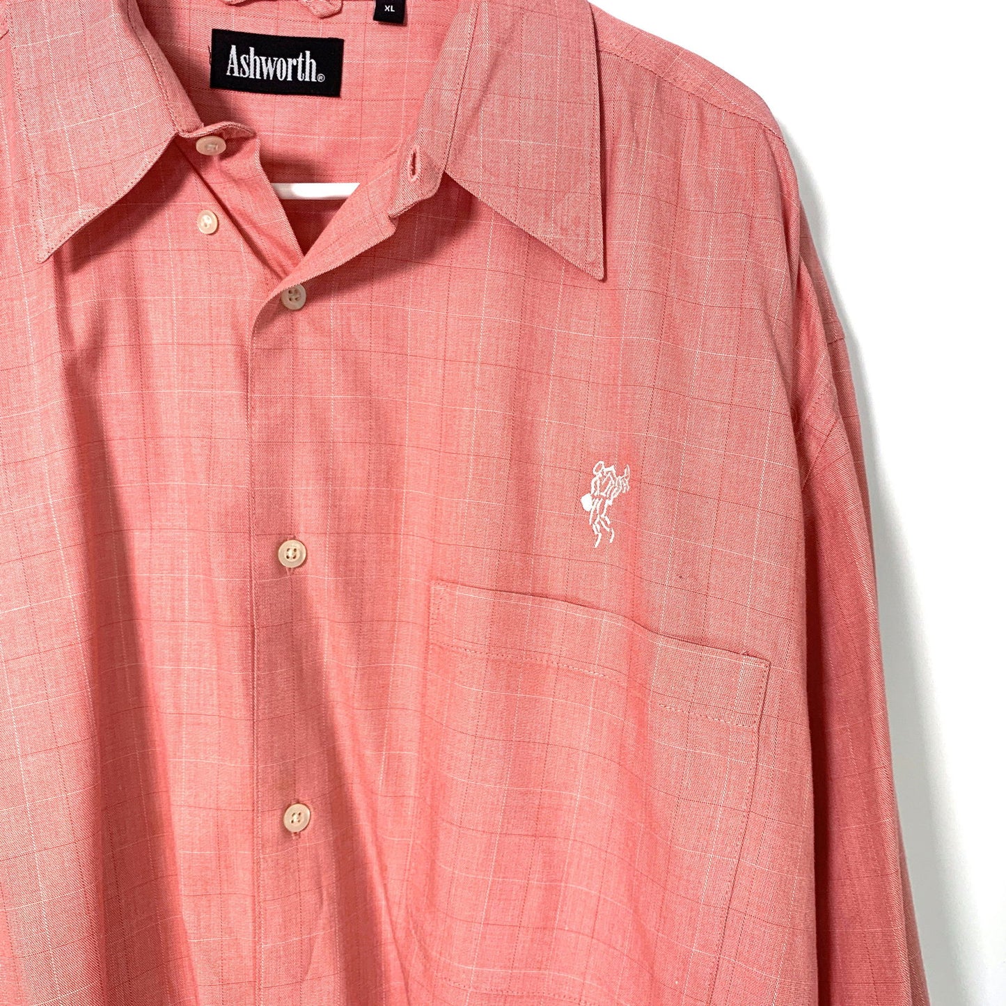Ashworth Golf Mens XL Pink Check Dress Shirt Button Up Long Sleeve -  | Buy at Parsimony Shoppes