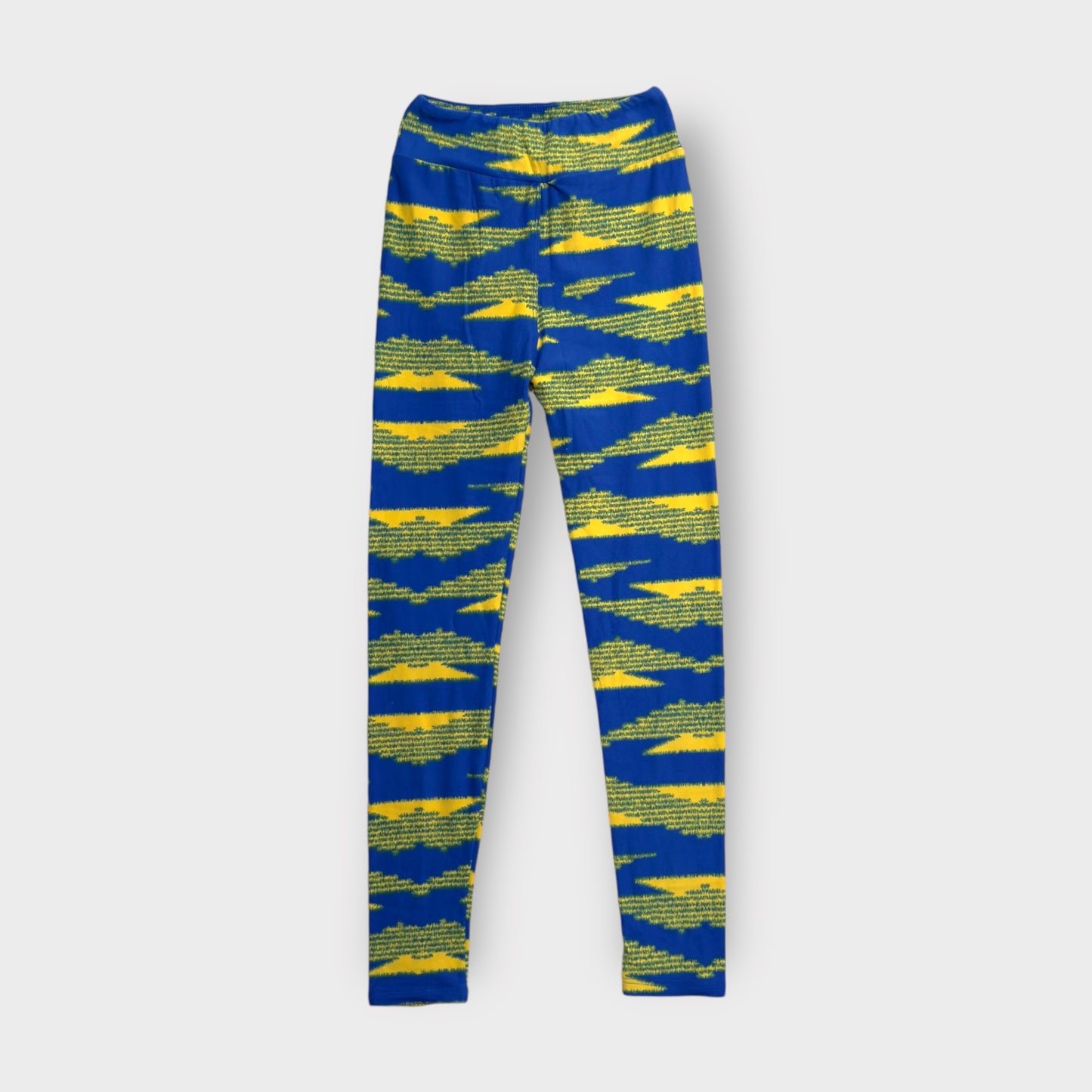 LuLaRoe Juniors Leggings | Tween (00-0) | Blue/Yellow Southwestern Pattern | Buttery Soft | New