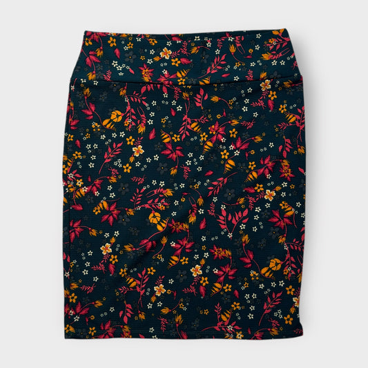 LuLaRoe Cassie Pencil Skirt - Teal Floral Vine - Women's XL (16-18) - NWT