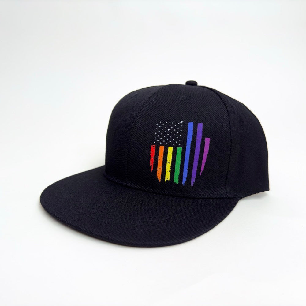 LGBTQ Pride (Rainbow) Flag Hat | OSFA | Black w/Logo | SnapBack | New | Generic