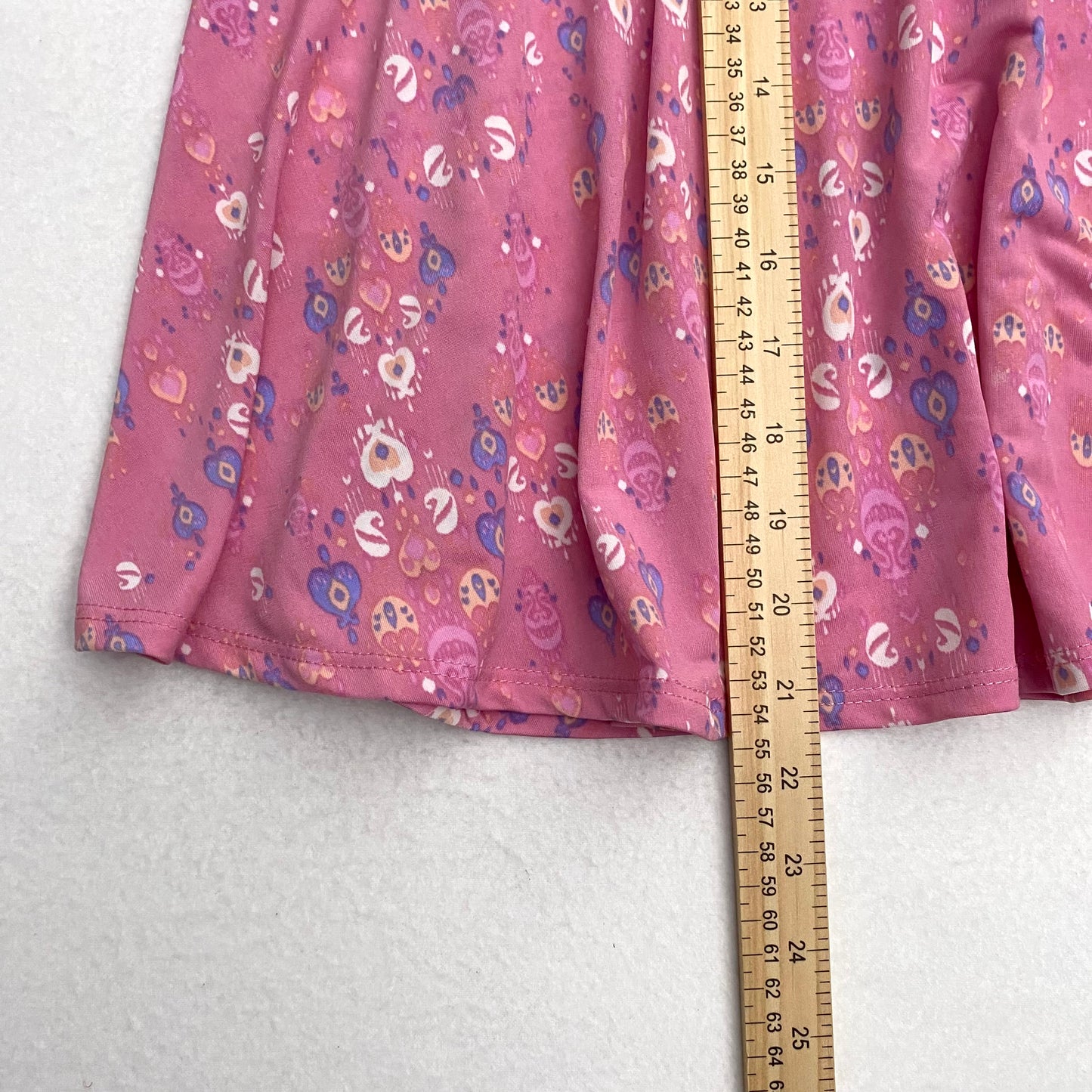 LuLaRoe Kids Azure A-Line Skirt  | 14 (14-16) | Pink/Multicolor Abstract Hearts | NWT