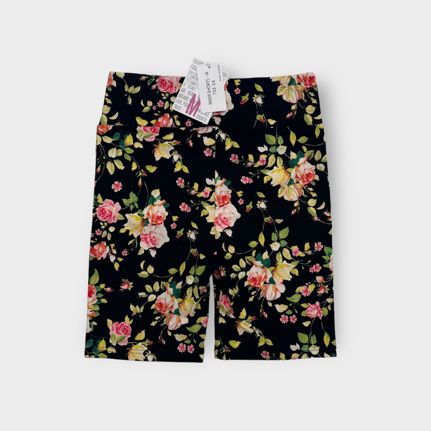 LuLaRoe Biker Shorts | M (8-10) | Black/multicolor Floral | NWT