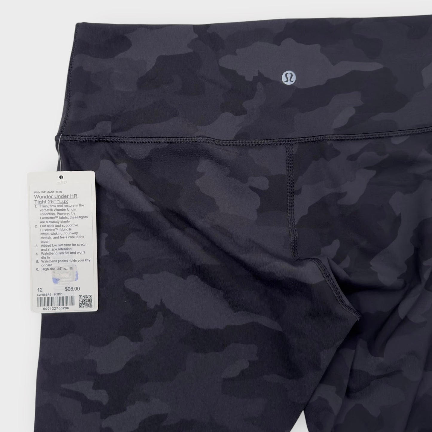 Lululemon Leggings - Womens Wunder Under HR Tight 7/8 25’’ | Size 12 | Black Camo Print | NWT