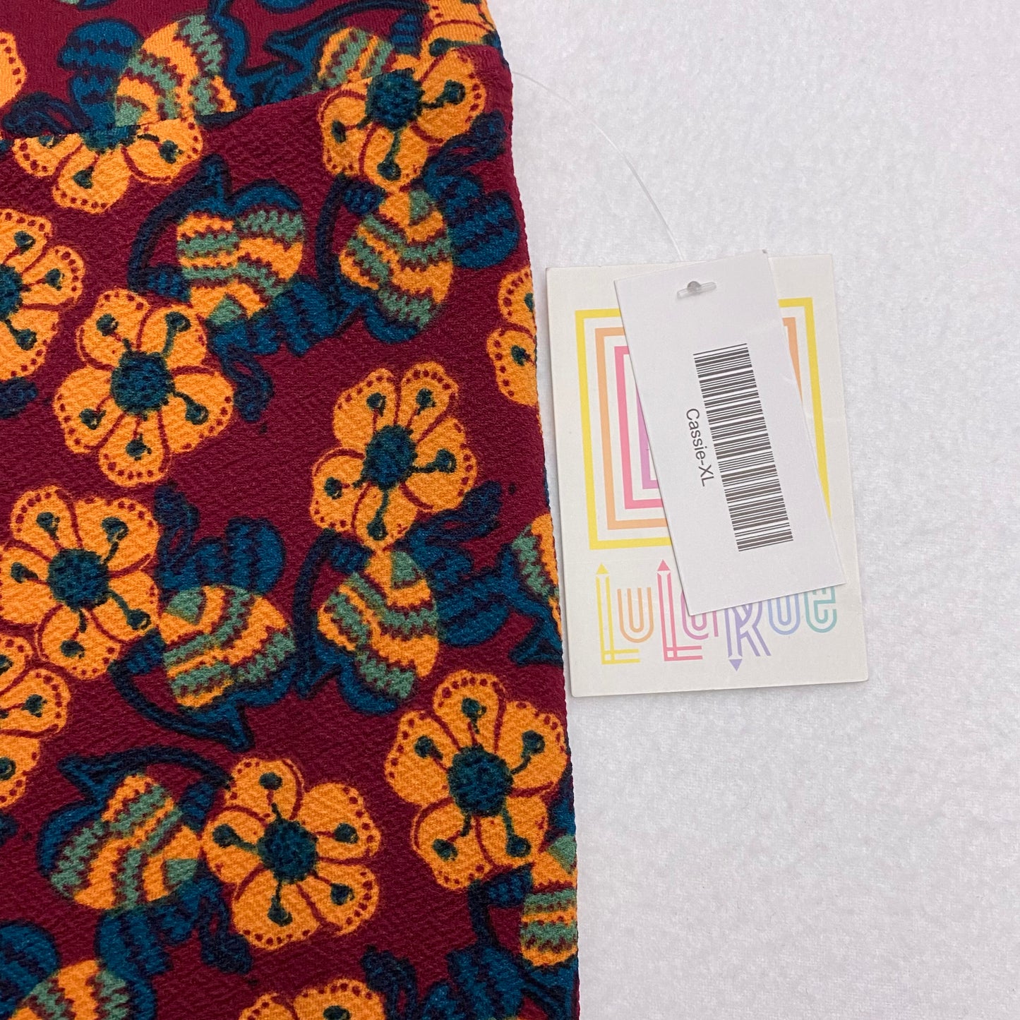 LuLaRoe Cassie Pencil Skirt | XL (18-20) | Red/Yellow Floral | NWT