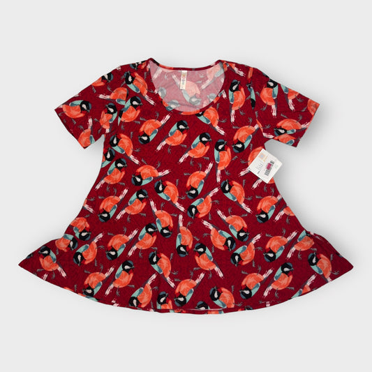 LuLaRoe Perfect T Swing Top | L (14-16) | Red Birds | NWT