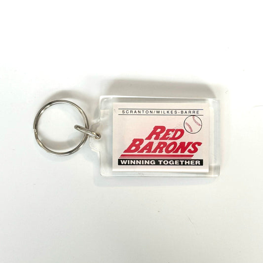 Scranton/Wilkes-Barre, PA ‘Red Barons’ Baseball Keychain Key Ring Acrylic