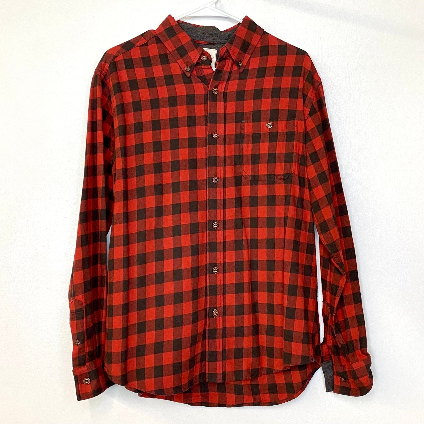 Original Weatherproof Mens Size M Red Black Buffalo Plaid Shirt Flannel Button-Down L/s Pre-Owned