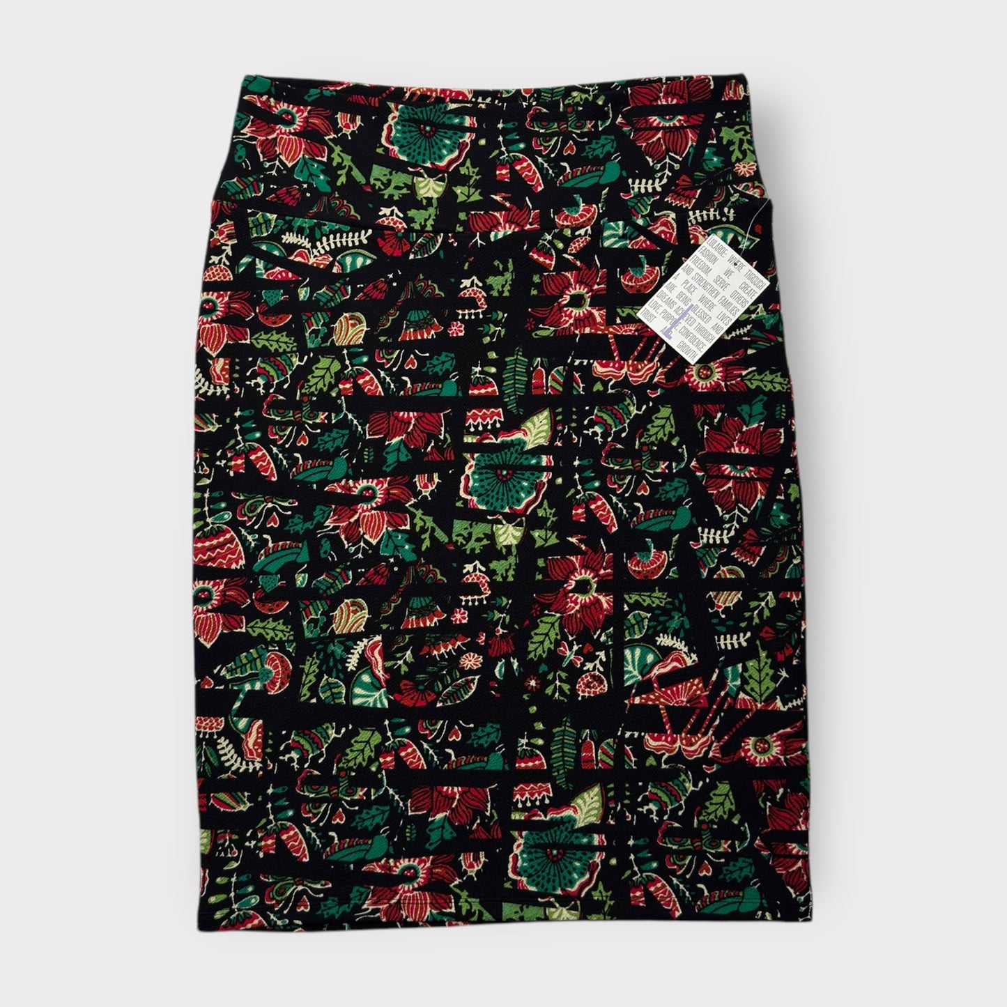 LuLaRoe Cassie Pencil Skirt - Black Multicolor Floral - Women's L (12-14) - NWT