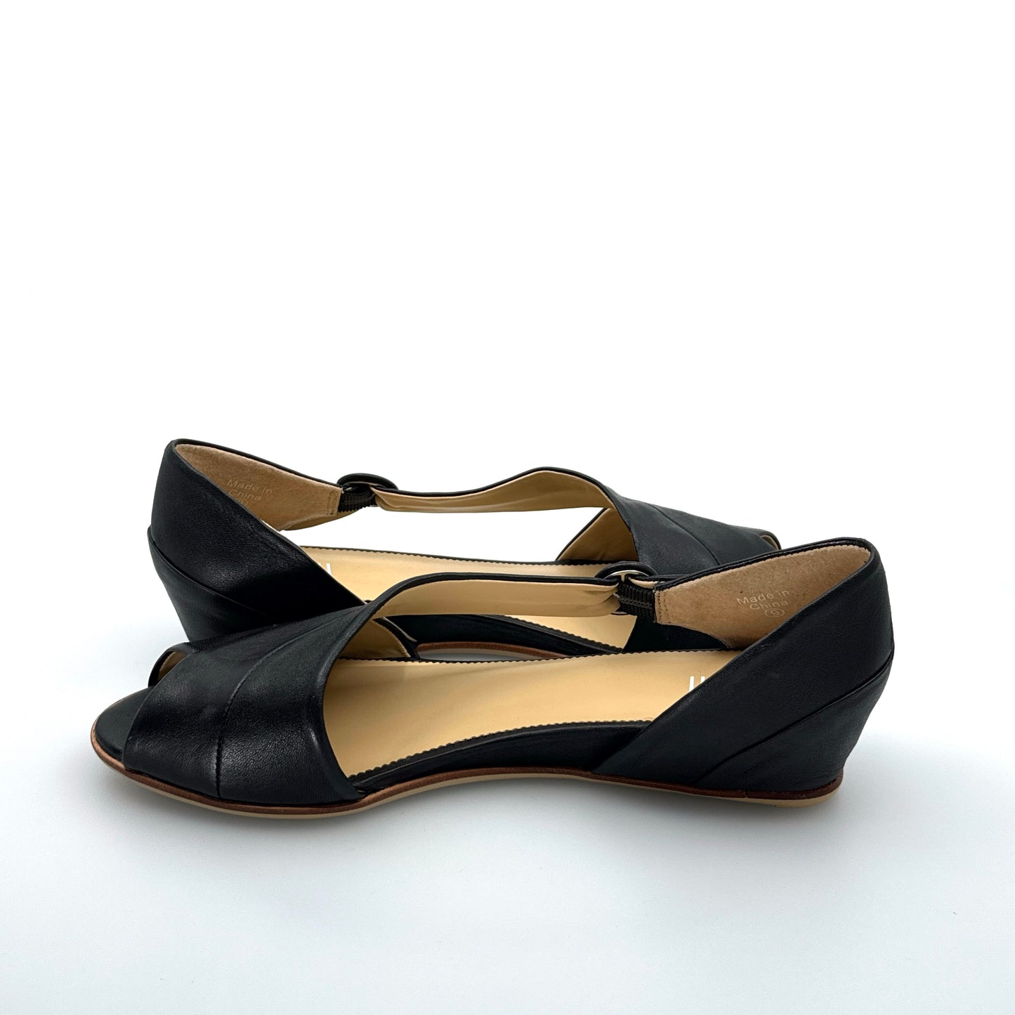 JJill | Womens Artful Peep-Toe Leather Sandals | Color: Black | Size: 9 (40.5) | NIB
