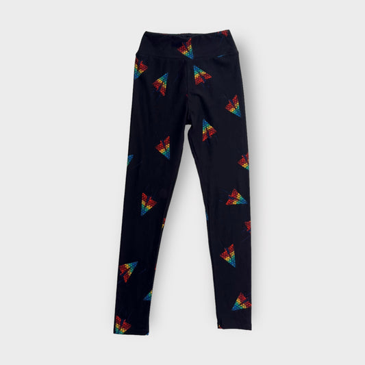 LuLaRoe Juniors Leggings | Tween (00-0) | Black w/Colorful Paper Airplanes | Buttery Soft | New