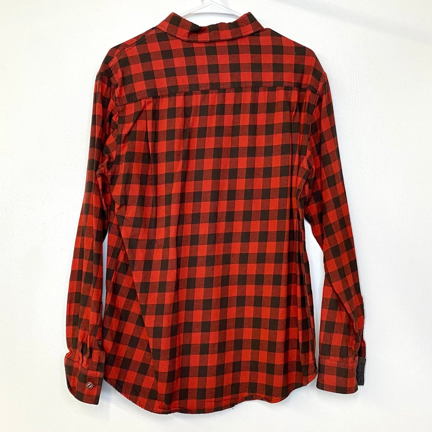 Original Weatherproof Mens Size M Red Black Buffalo Plaid Shirt Flannel Button-Down L/s Pre-Owned