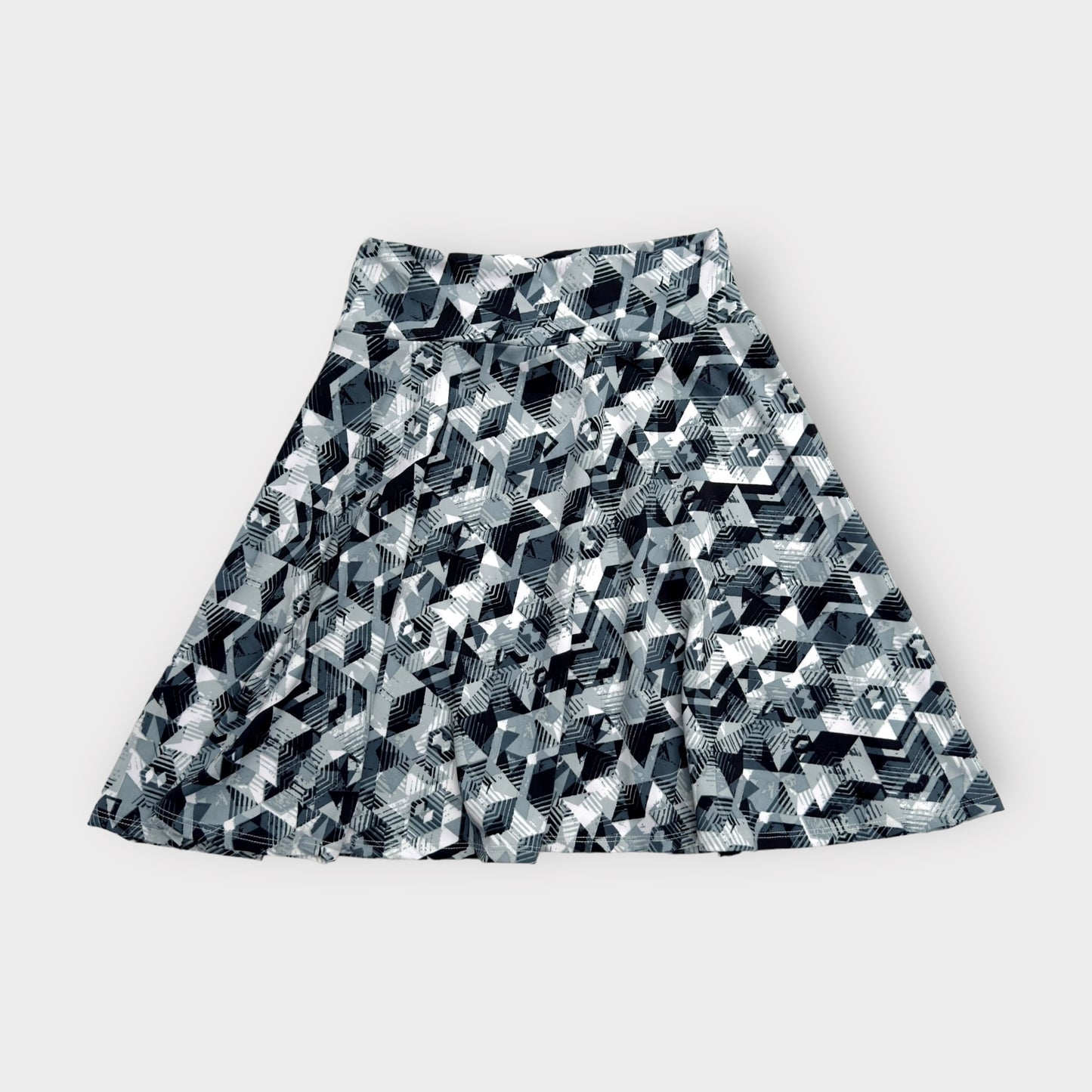 LuLaRoe Kids Azure A-Line Skirt  | 12 (12-14) | Multicolor/Gray Geometric Pattern | NWT