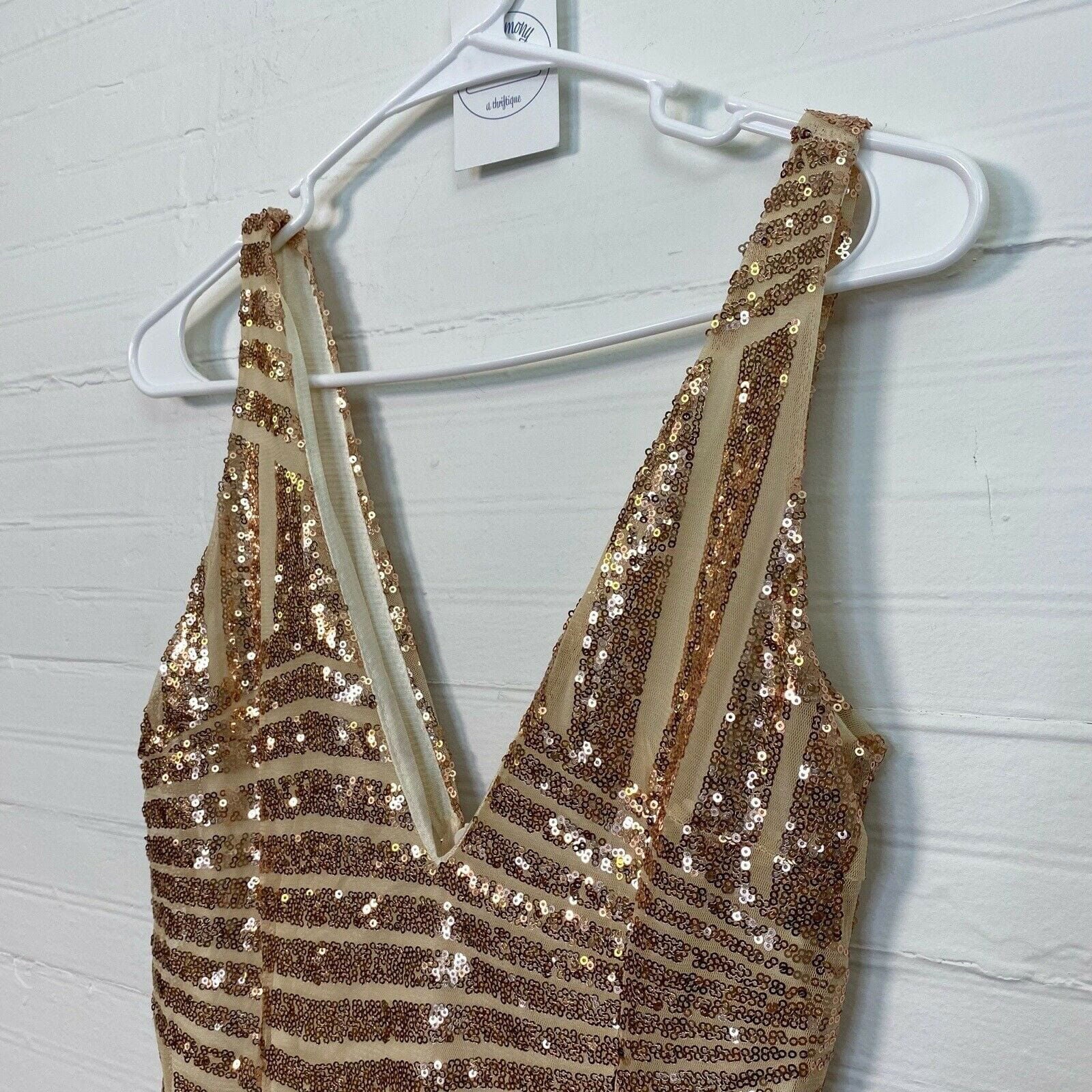 BBX Lephsnt Womens Dress Size S Gold Sequined Lined Short Back Zip -  | Buy at Parsimony Shoppes