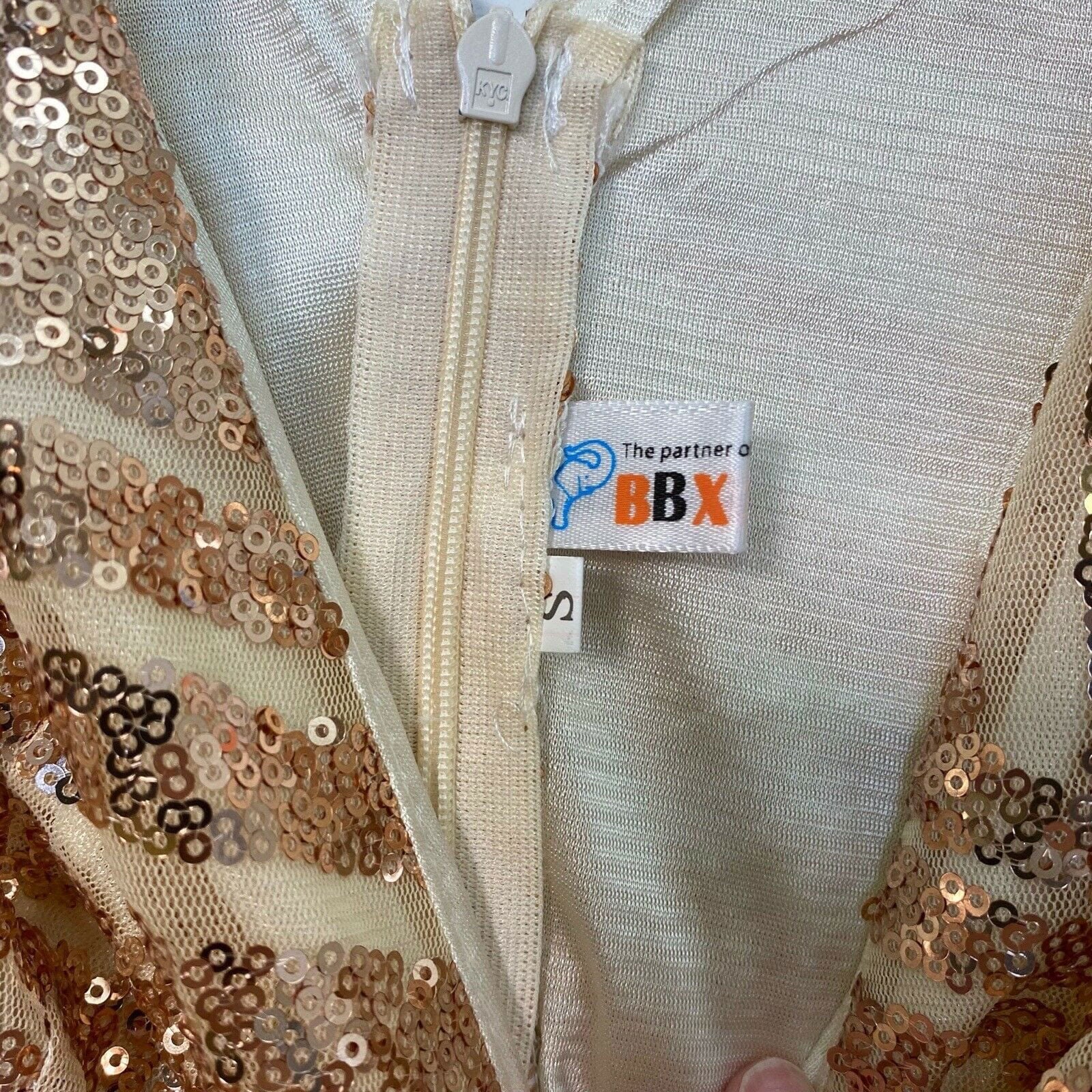 BBX Lephsnt Womens Dress Size S Gold Sequined Lined Short Back Zip -  | Buy at Parsimony Shoppes