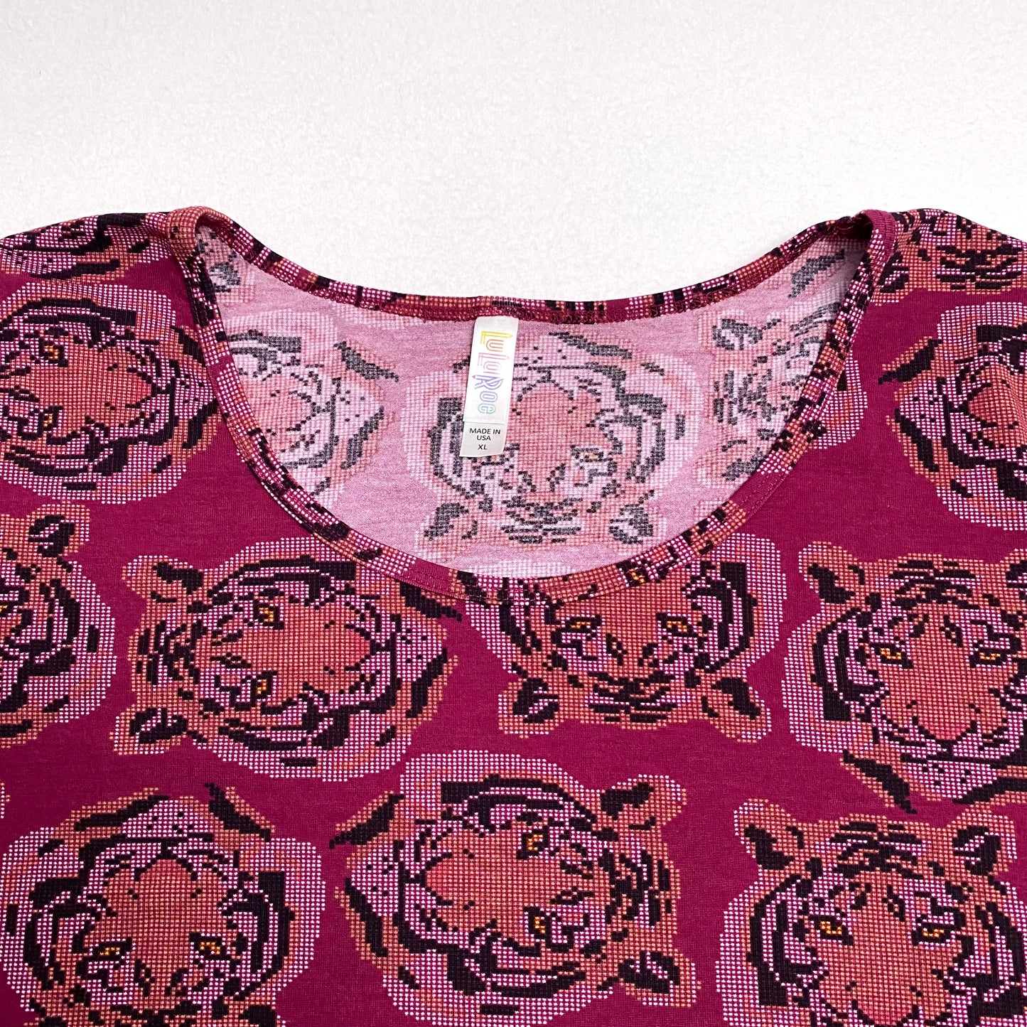 LuLaRoe Classic T S/s Top | XL | Purple Bengal Tiger Pattern | NWT