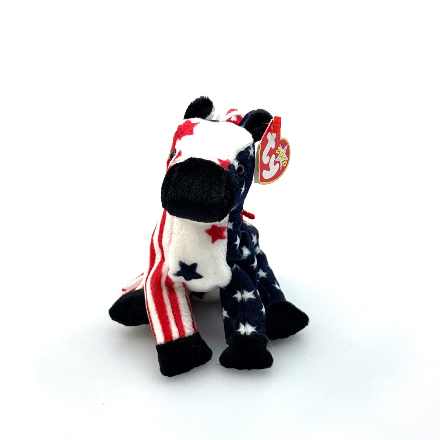 Ty Beanie Babies | Lefty 2000 Donkey American Flag Plush Toy | EUC