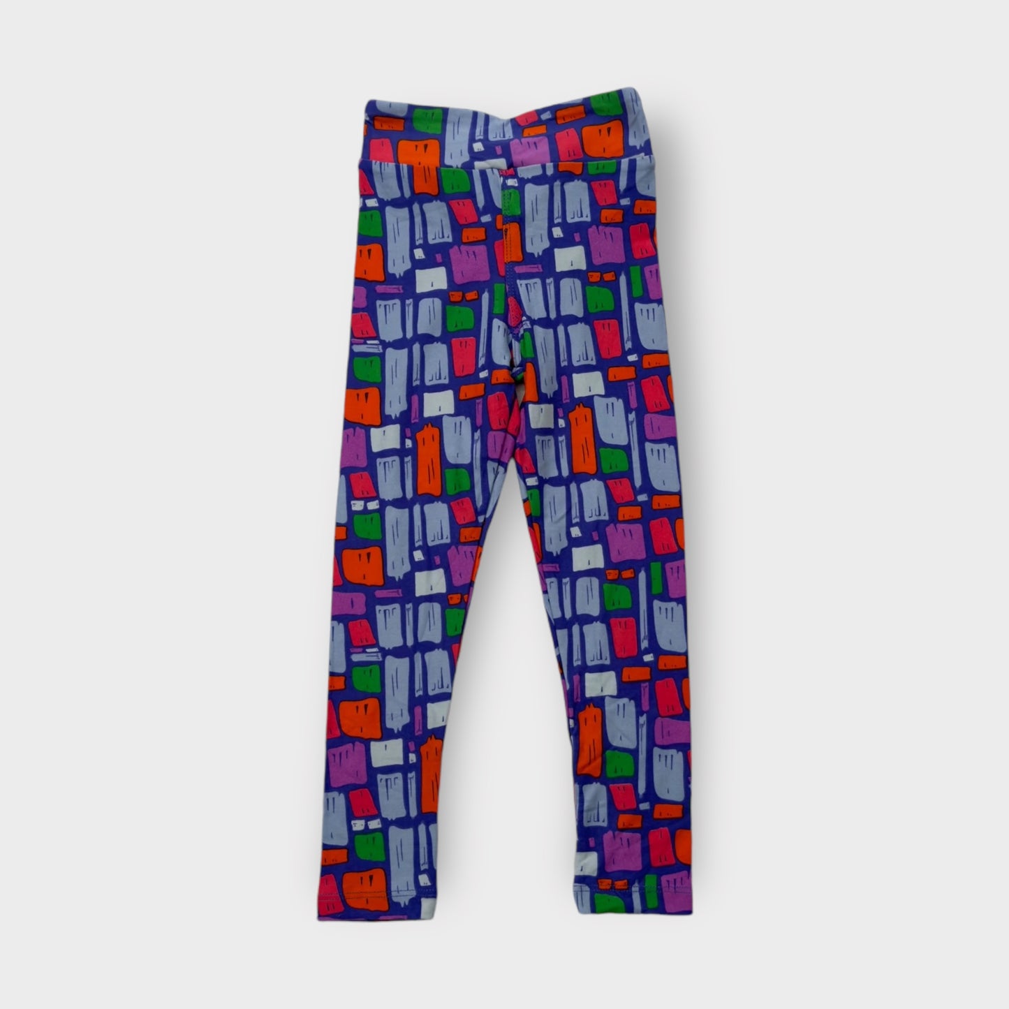 LuLaRoe Kids Stretch Leggings | S/M (2-8) | Multicolor Geometric Print | Soft & Stretchy | New