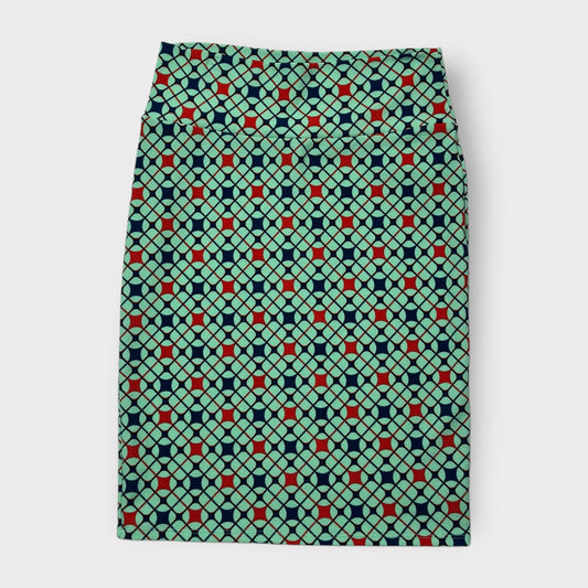 LuLaRoe Cassie Pencil Skirt - Multicolor Rounded Geometric Pattern - Size M (8-10) - NWT