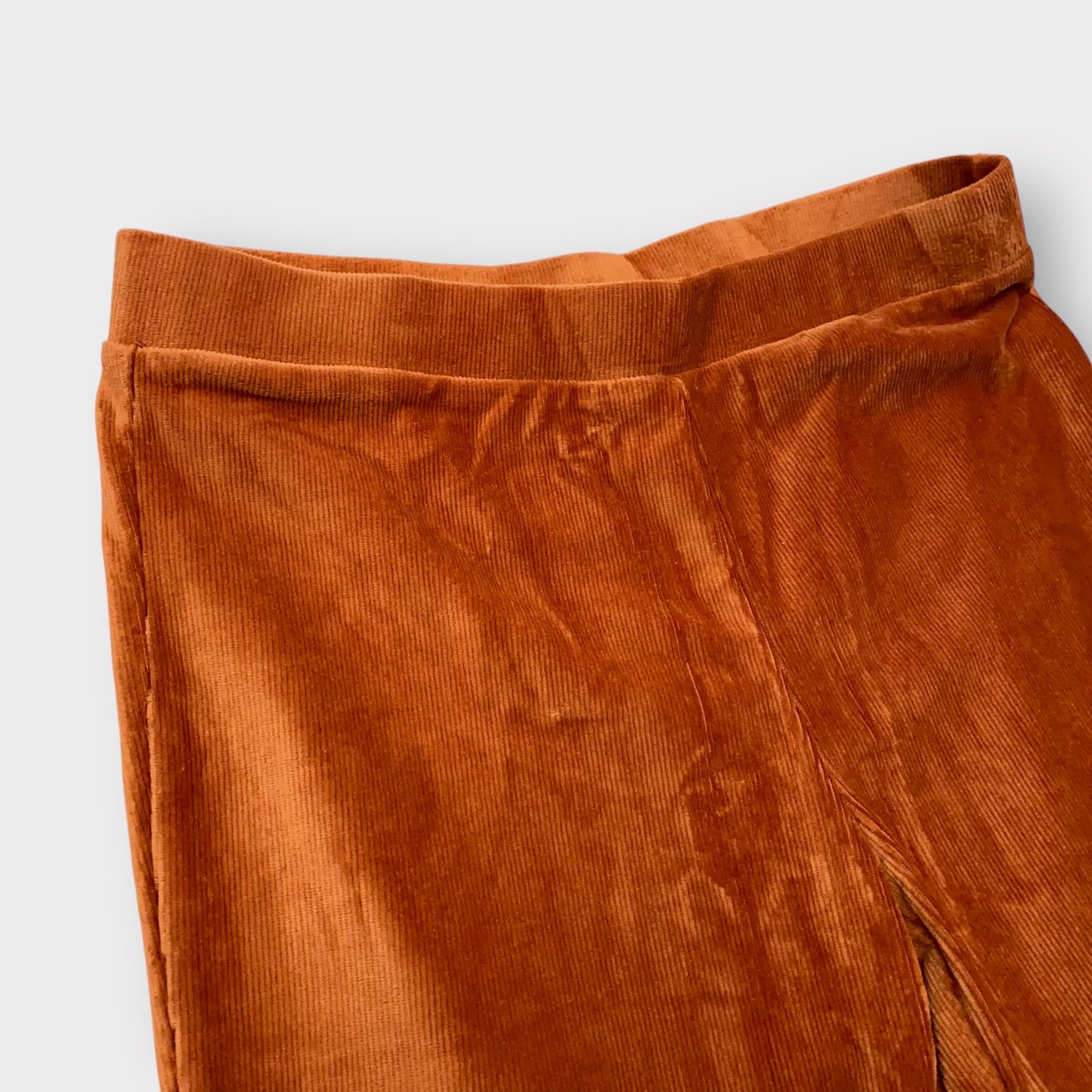 LuLaRoe Leggings M (8-10) - Solid Rust Brown Corduroy Texture - Soft Stretch Cotton Polyester Blend