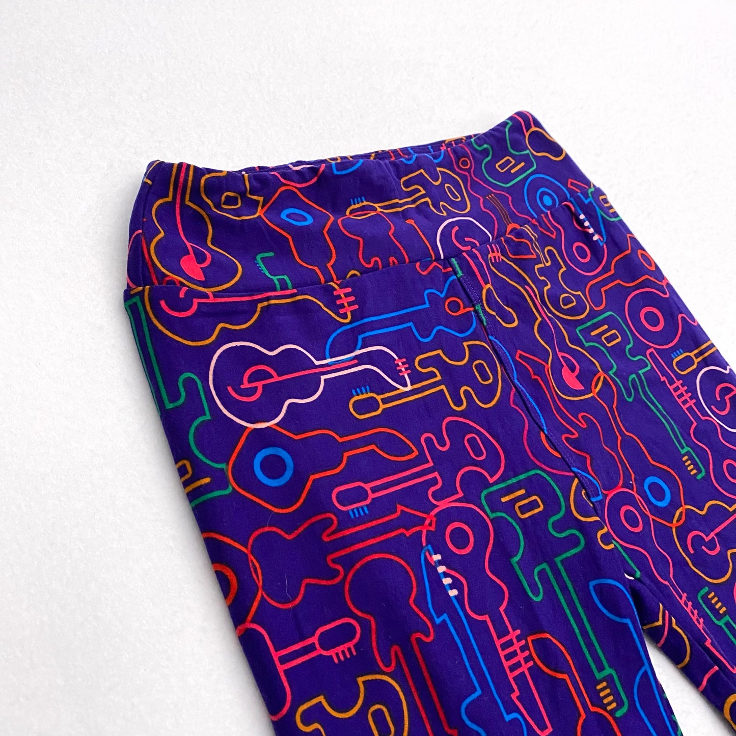 LuLaRoe Leggings | OS (2-10) | Purple Bright Line-Drawn Guitars | Buttery Soft | New