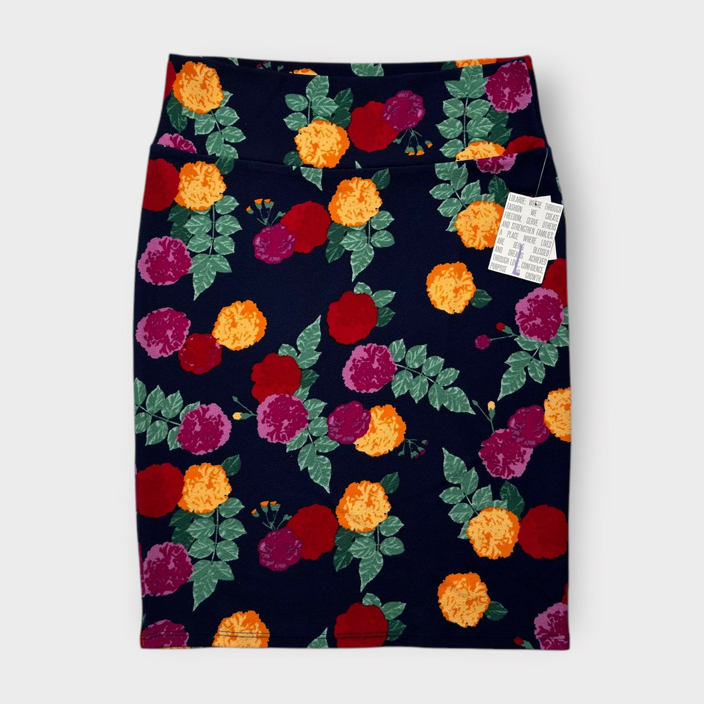 LuLaRoe Cassie Pencil Skirt - Black Floral - Women's L (12-14) - NWT