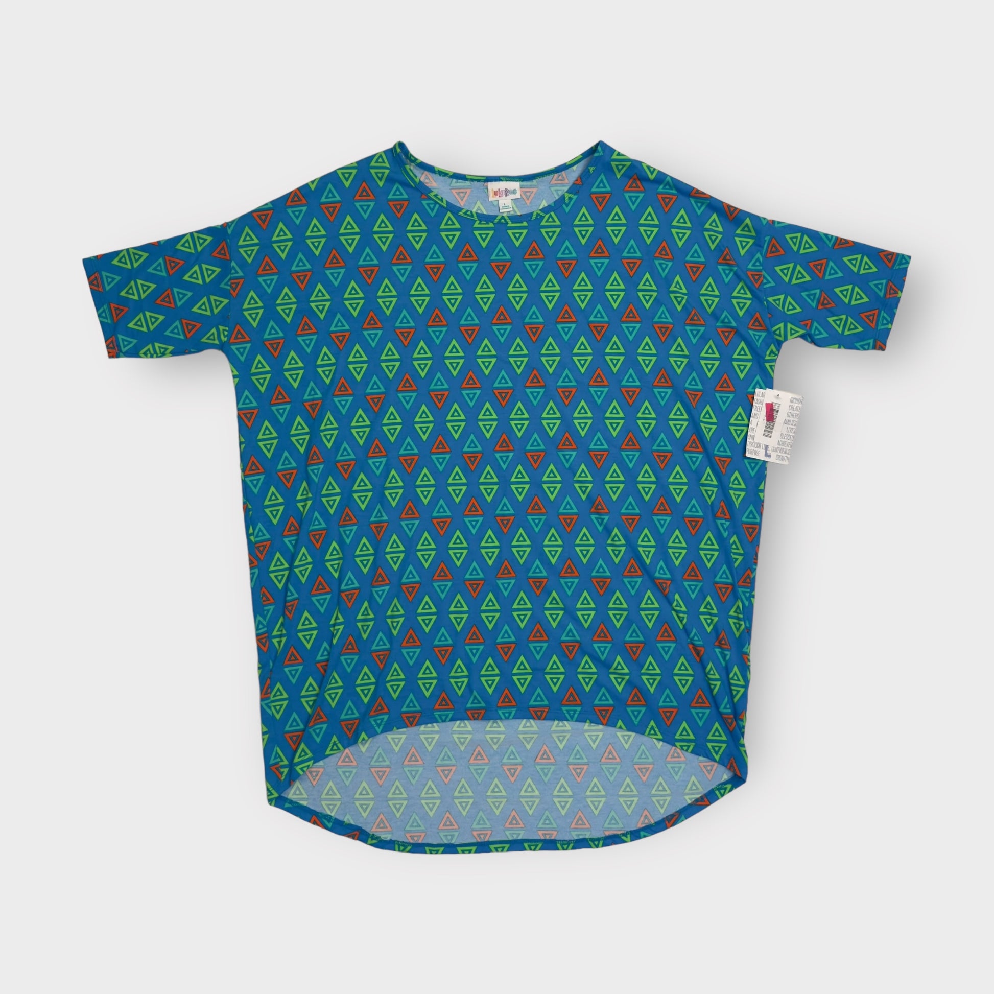 NWT LuLaRoe 2XS IRMA Shirt Multi Color Kaleidoscope Accents NWT LuLaRoe 2XS IRMA Shirt Multi Color Kaleidoscope Accents