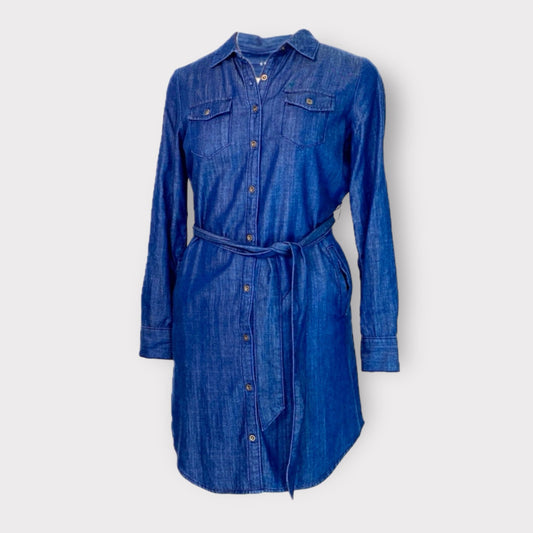 Banana Republic Denim Shirt Dress | 4 | Blue | Tie | Pre-Owned -  | Buy at Parsimony Shoppes