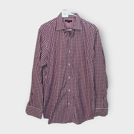 Banana Republic Mens Non-Iron Slim Fit Shirt | Size L | Magenta/White Gingham Check | EUC -  | Buy at Parsimony Shoppes