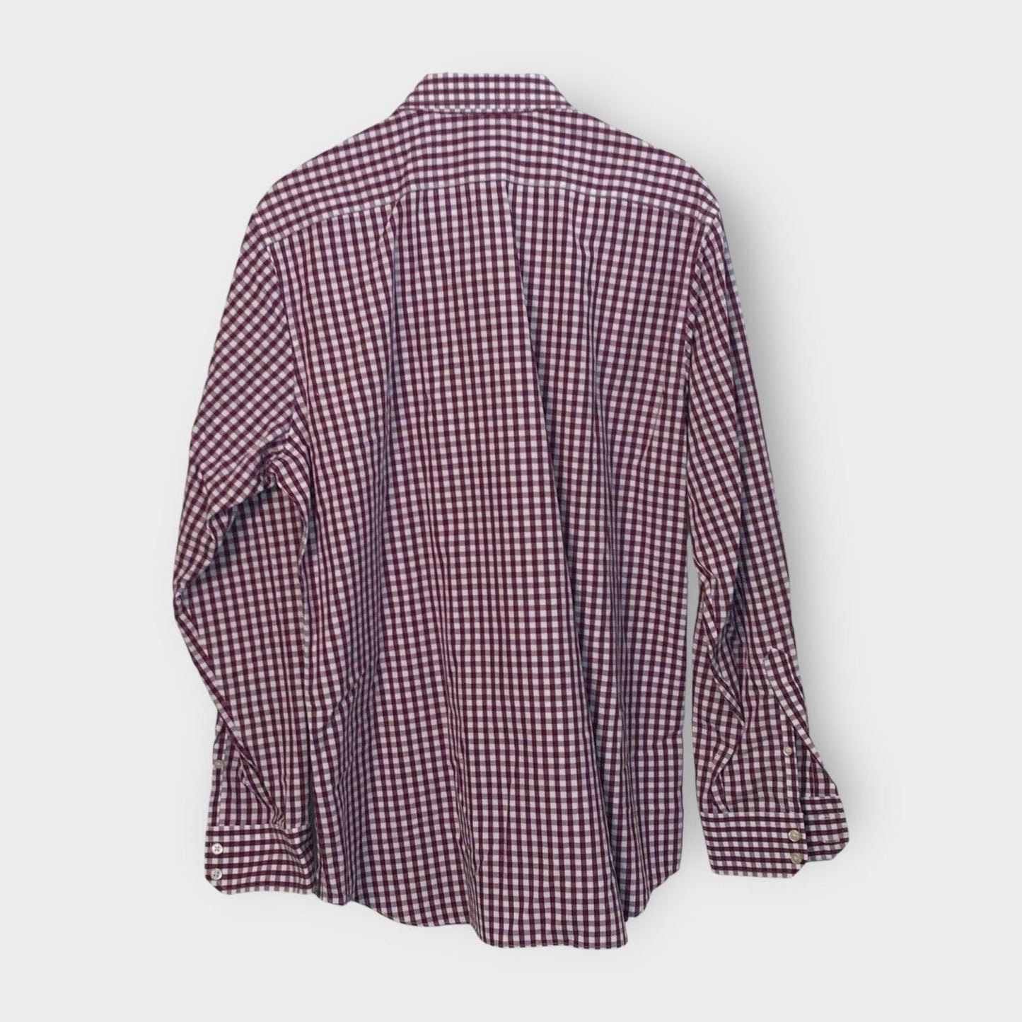 Banana Republic Mens Non-Iron Slim Fit Shirt | Size L | Magenta/White Gingham Check | EUC -  | Buy at Parsimony Shoppes