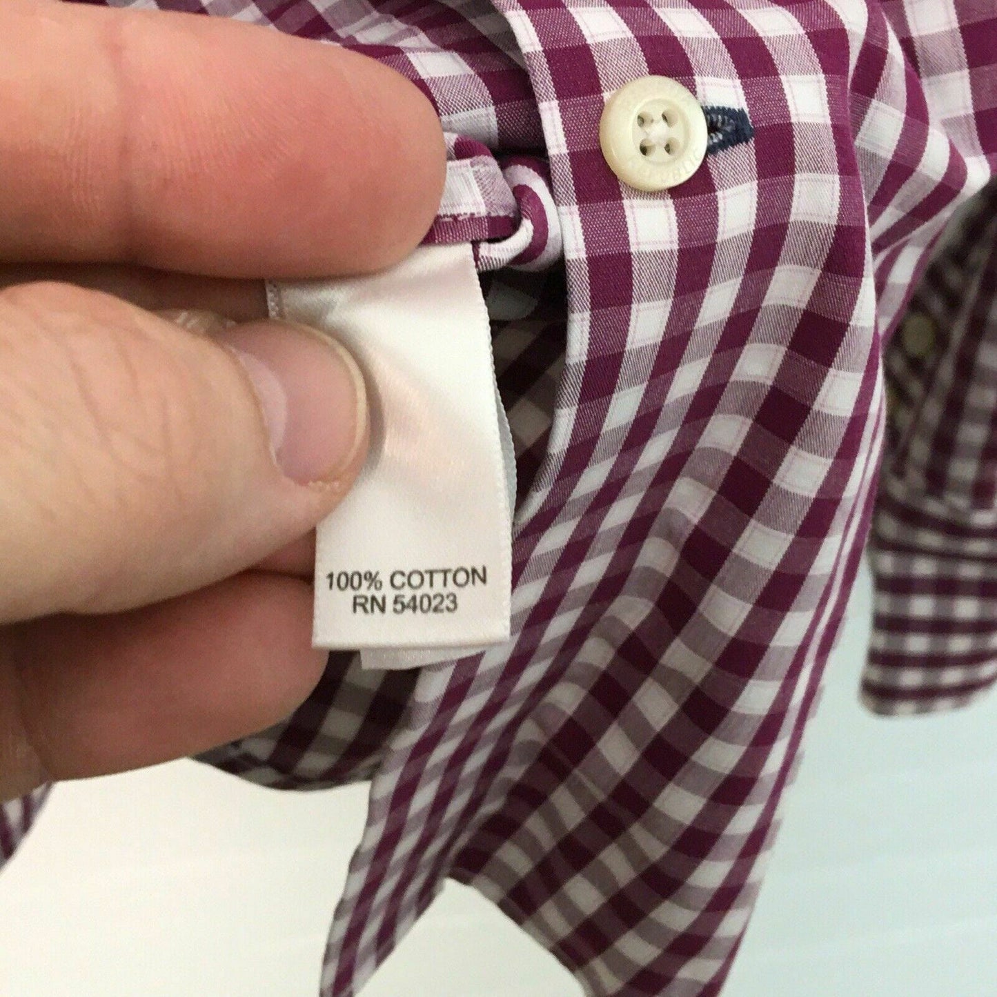 Banana Republic Mens Non-Iron Slim Fit Shirt | Size L | Magenta/White Gingham Check | EUC -  | Buy at Parsimony Shoppes