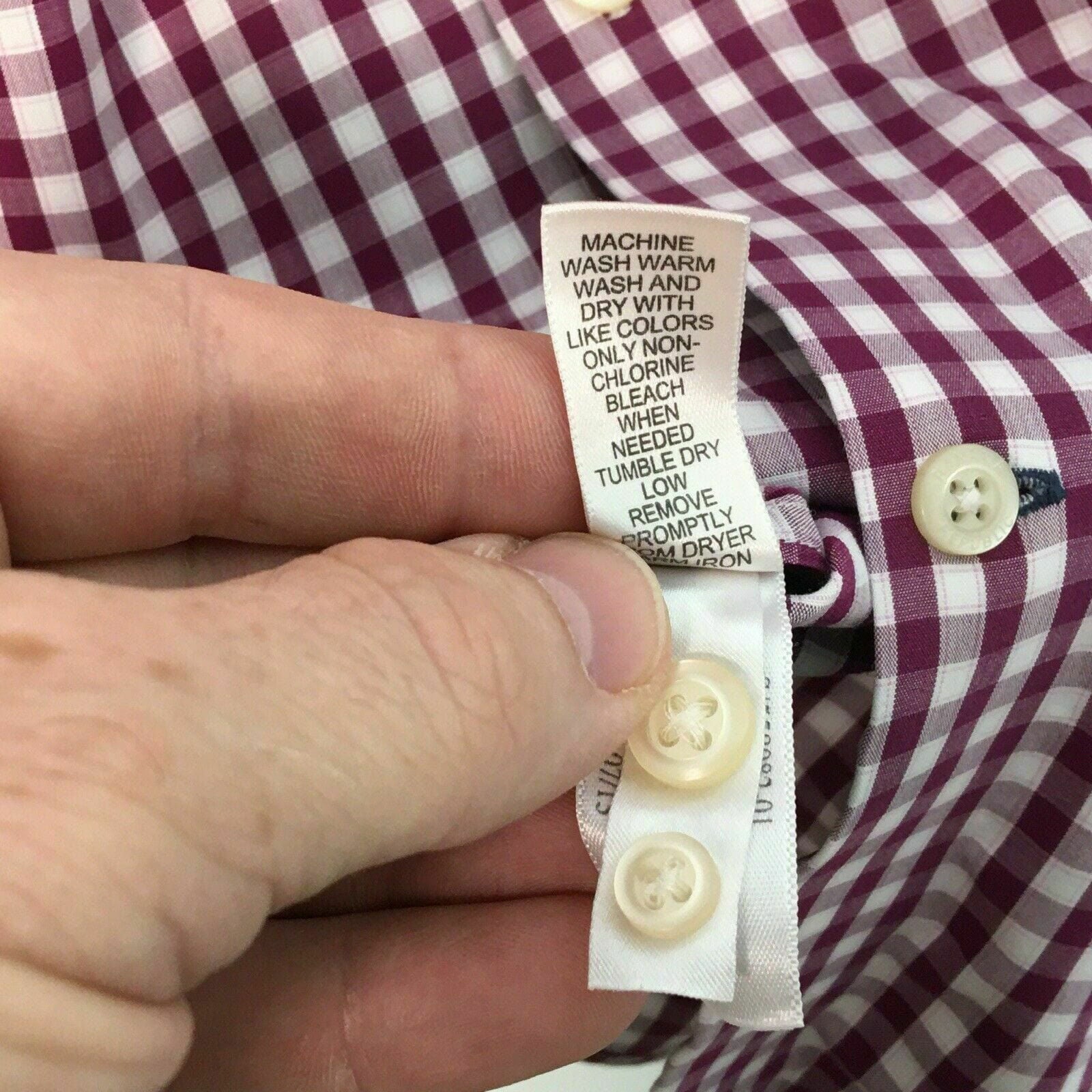 Banana Republic Mens Non-Iron Slim Fit Shirt | Size L | Magenta/White Gingham Check | EUC -  | Buy at Parsimony Shoppes