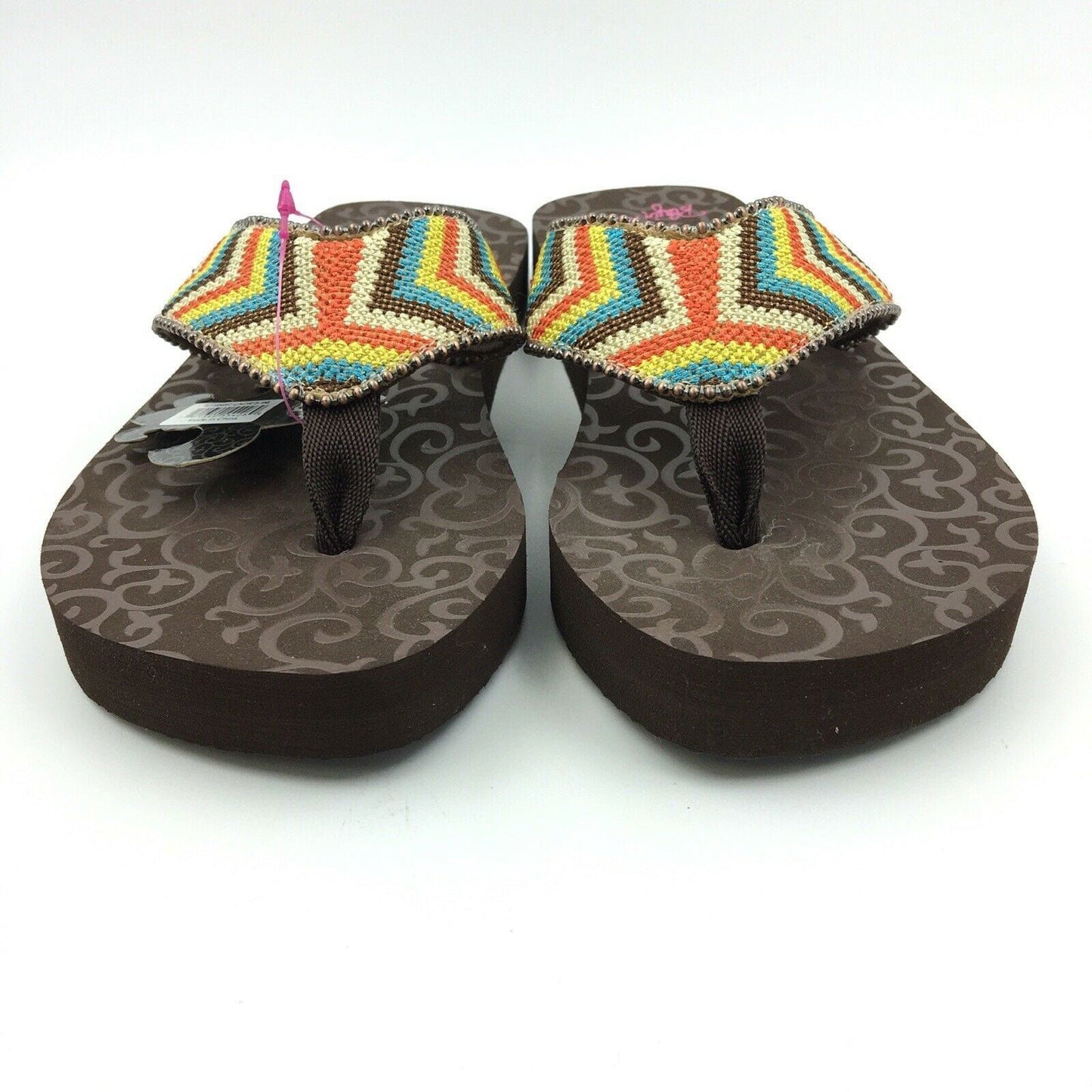 Blazin Roxx Women Size 6 Beaded Chevron Flip Flops Thongs #4119497 Angie BR -  | Buy at Parsimony Shoppes