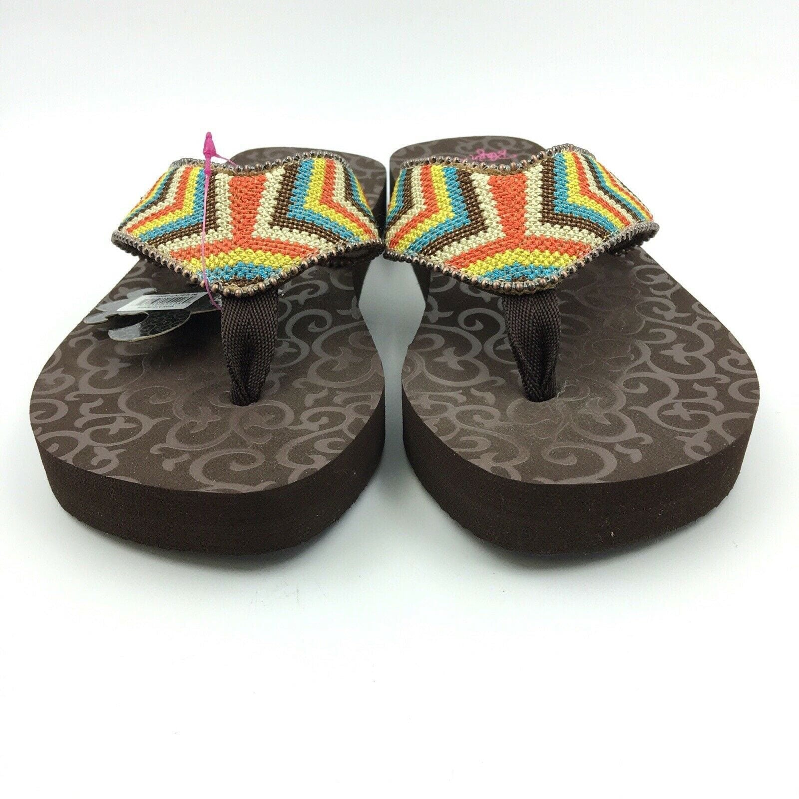 Blazin Roxx Women Size 6 Beaded Chevron Flip Flops Thongs #4119497 Angie BR -  | Buy at Parsimony Shoppes