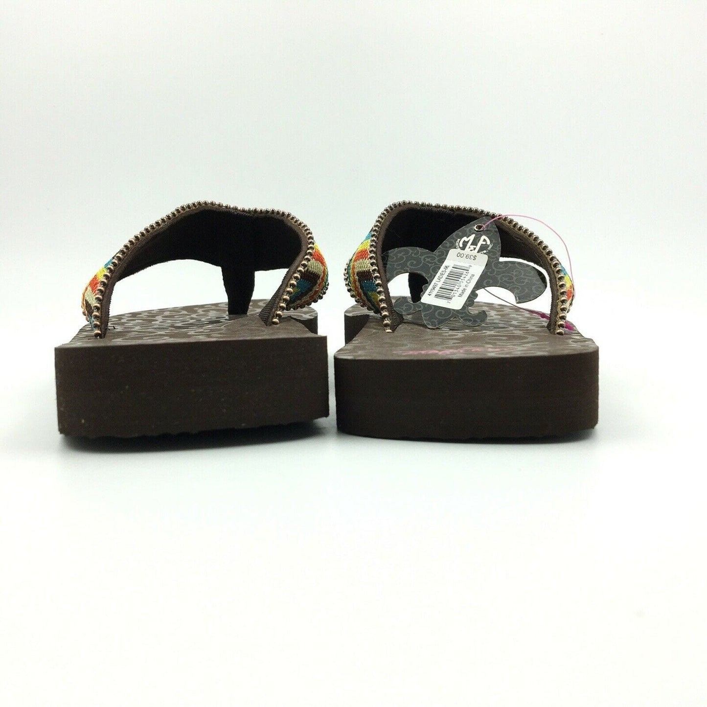 Blazin Roxx Women Size 6 Beaded Chevron Flip Flops Thongs #4119497 Angie BR -  | Buy at Parsimony Shoppes