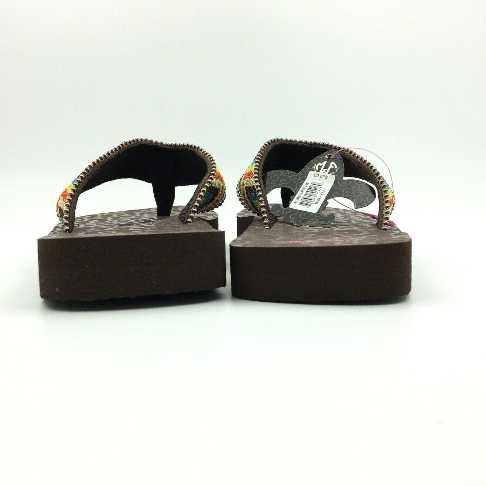 Blazin Roxx Women Size 6 Beaded Chevron Flip Flops Thongs #4119497 Angie BR -  | Buy at Parsimony Shoppes